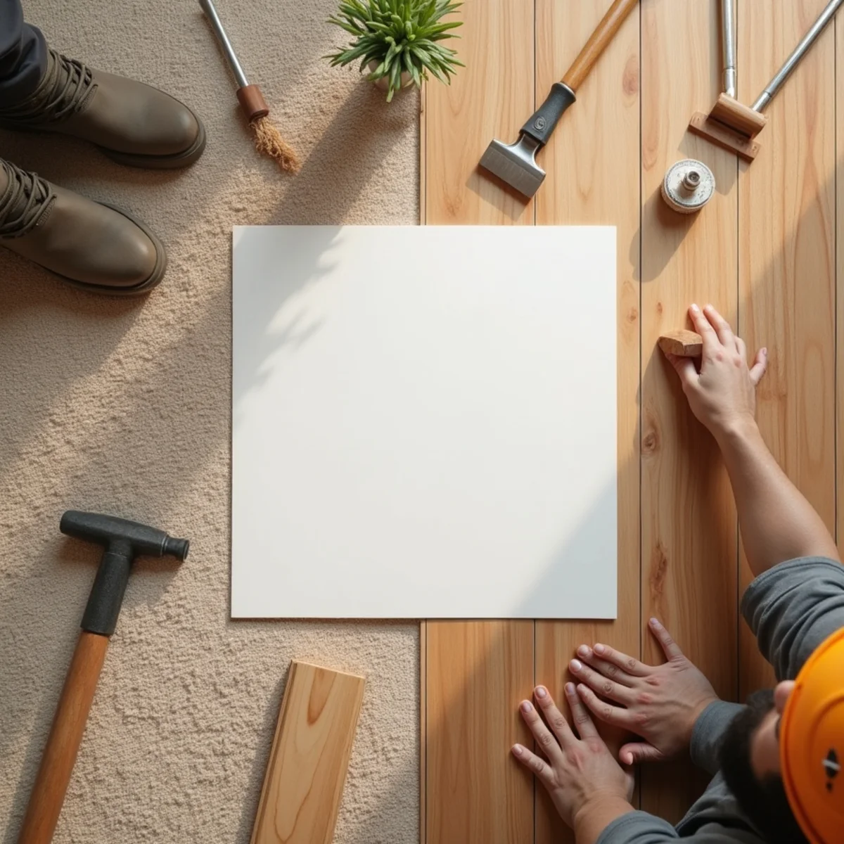 Illustration for a North Alabama flooring guide on carpet vs hardwood bedrooms