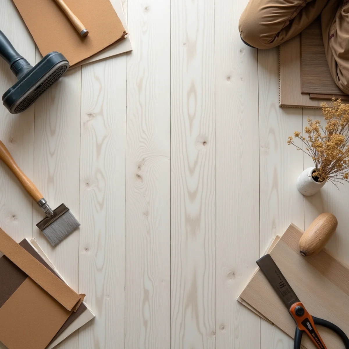 side by side comparison illustrating ranch home flooring Huntsville