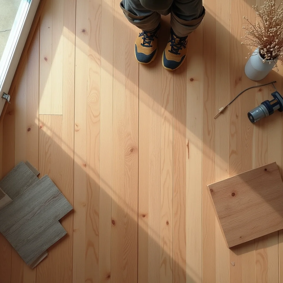 side by side comparison illustrating hardwood floor humidity Huntsville