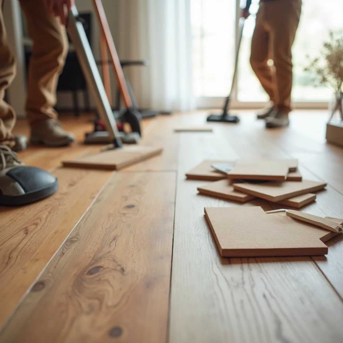 side by side comparison illustrating rental property flooring Huntsville
