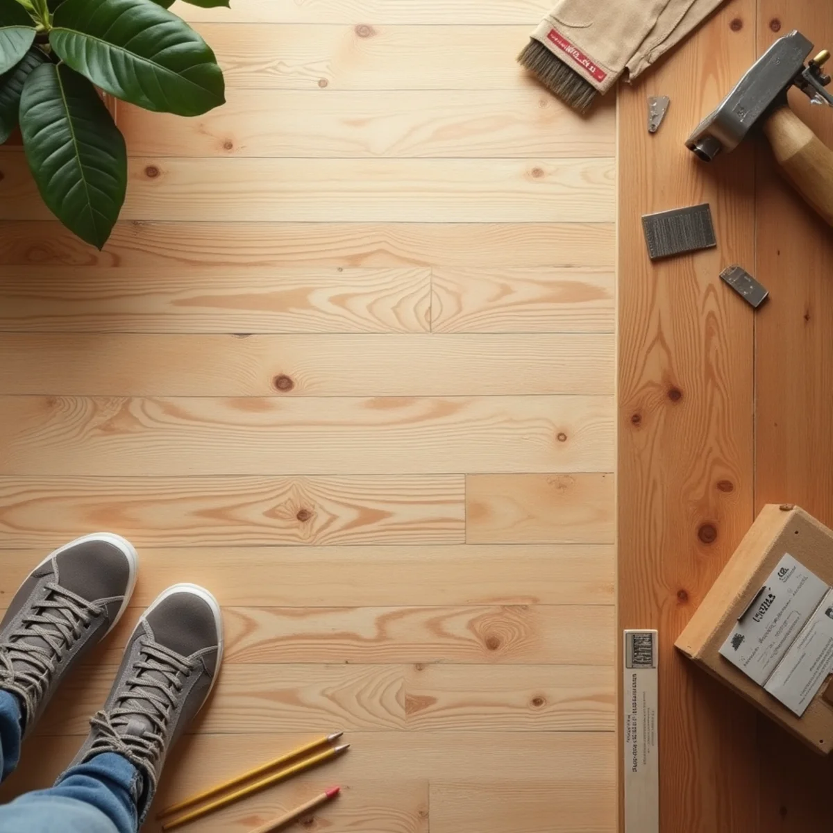 Illustration for a North Alabama flooring guide on heart pine floor refinishing