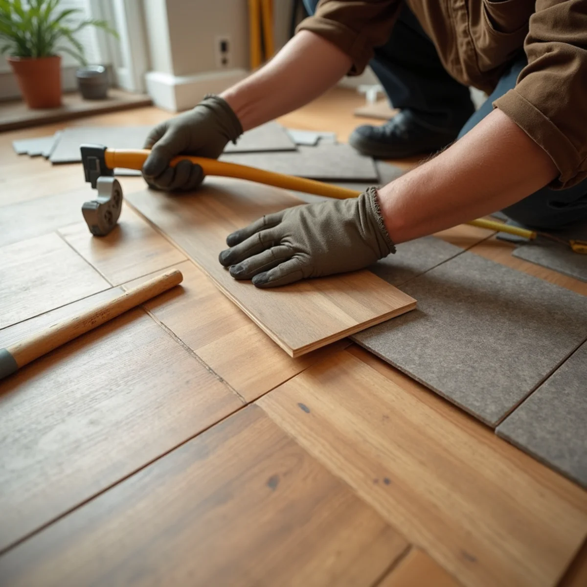 close up detail illustrating storm damage flooring repair Alabama