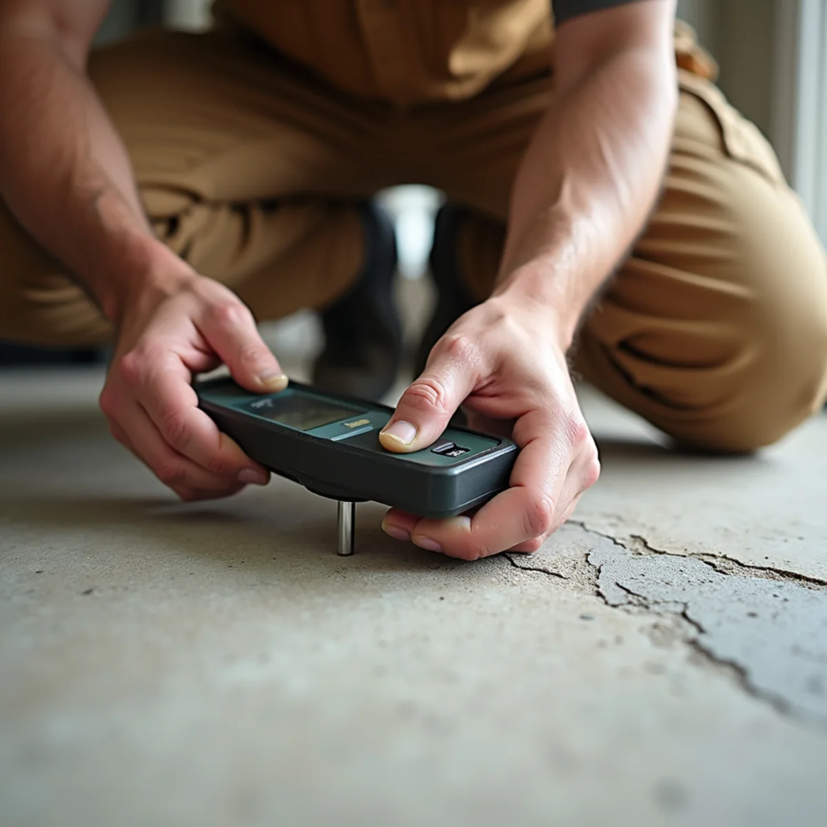 subfloor moisture reading during emergency floor repair in Huntsville, AL