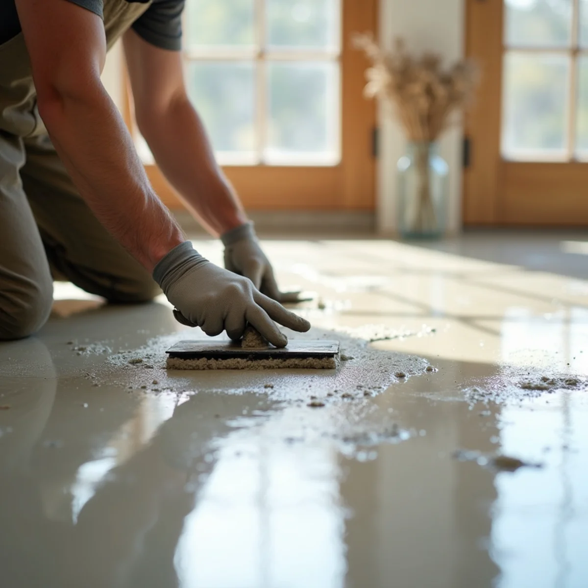 subfloor prep and leveling during fast flooring installation in Huntsville, AL