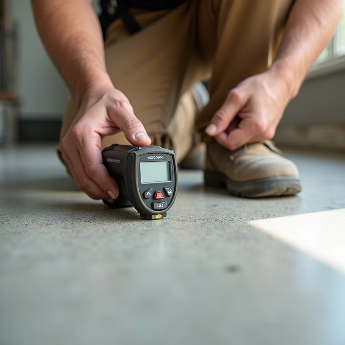 subfloor moisture reading during flooring installation in Huntsville, AL