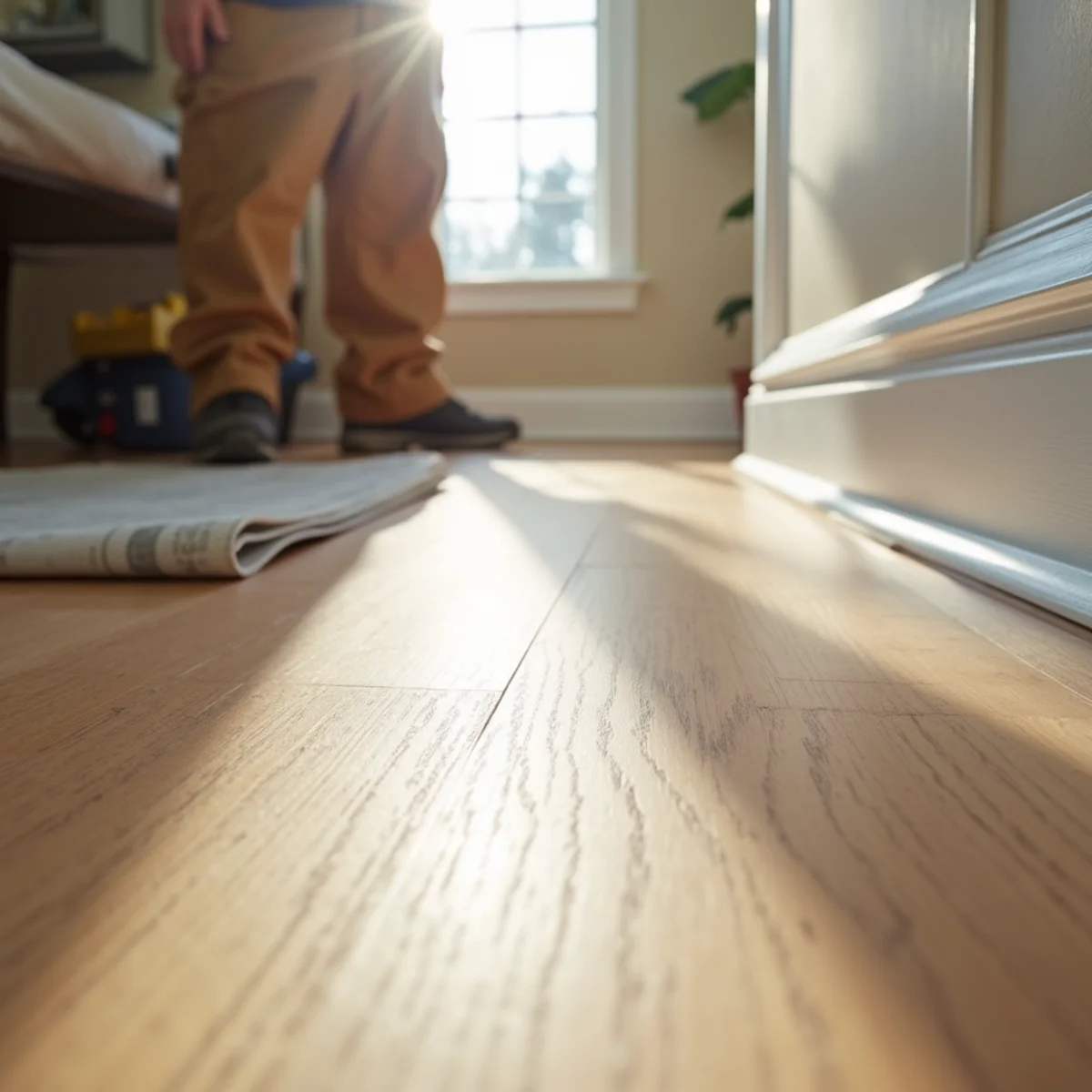 finished room detail during hardwood flooring installation in Huntsville, AL