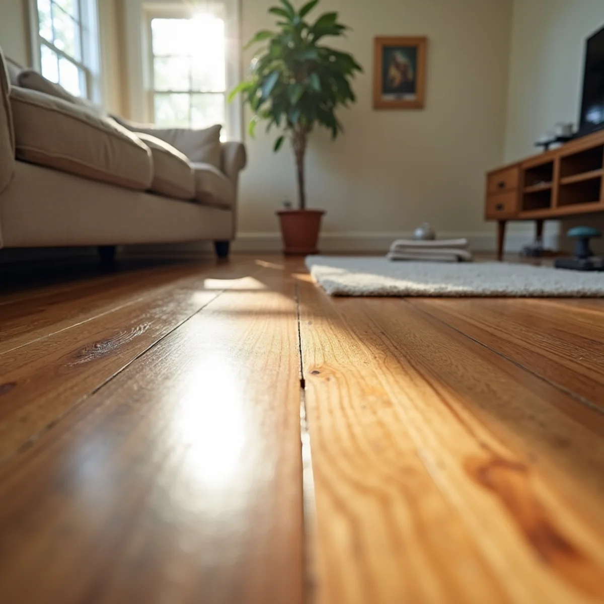 hardwood living room — flooring work in Huntsville, AL