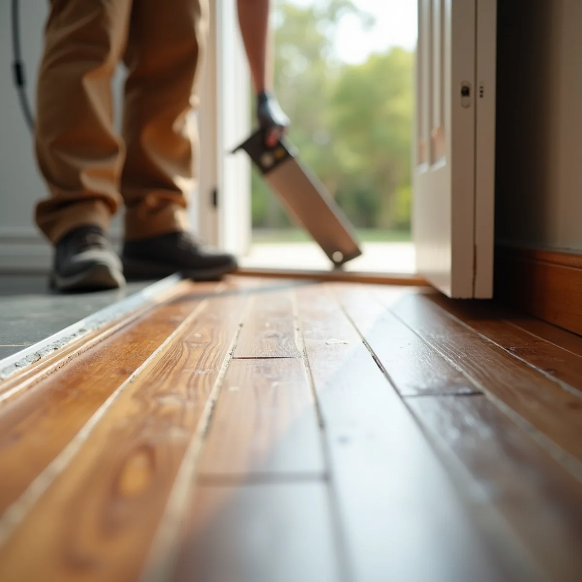 transition strip closeup — flooring work in Huntsville, AL
