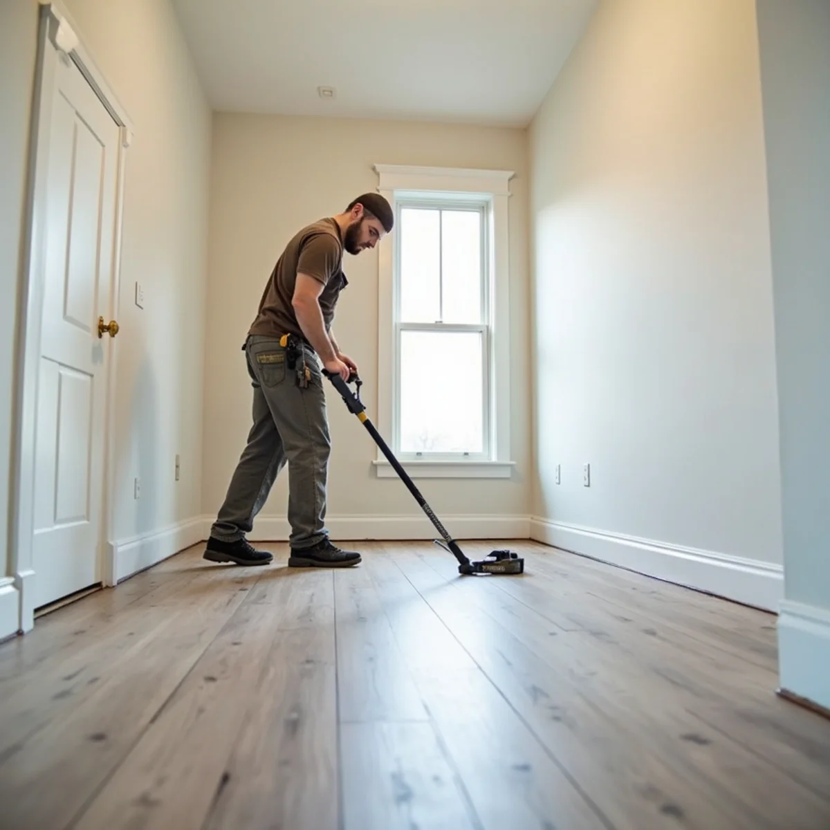 Rental property flooring underway in a Huntsville, AL home